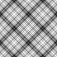 vérifier diagonale texture plaid noir blanc sans couture modèle vecteur