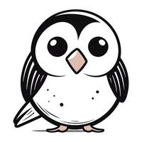 mignonne dessin animé hibou sur une blanc Contexte. vecteur illustration de une oiseau.