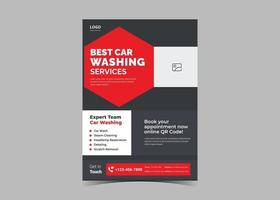 modèle de conception de flyer de lavage de voiture vecteur