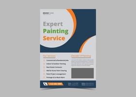 modèle de conception de flyer de service de peinture vecteur