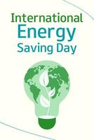 international énergie économie journée. novembre 11. enregistrer le planète. verticale bannière vecteur