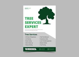 modèle de conception de flyer de service d'arbre vecteur