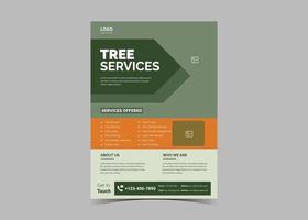 modèle de conception de flyer de service d'arbre vecteur