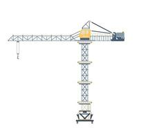 grue, mobile grue avec boom et cabine. construction site équipement, machinerie isolé. plat vecteur illustration.