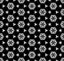 motif abstrait sans couture noir et blanc. arrière-plan et toile de fond. conception ornementale en niveaux de gris. ornements en mosaïque. illustration graphique vectorielle. vecteur