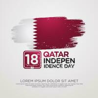 Qatar indépendance journée salutation carte vecteur