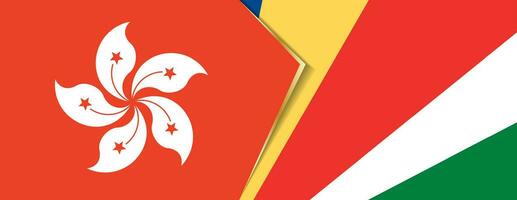 Hong kong et les Seychelles drapeaux, deux vecteur drapeaux.