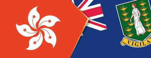 Hong kong et Britanique vierge îles drapeaux, deux vecteur drapeaux.