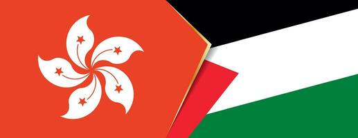 Hong kong et Palestine drapeaux, deux vecteur drapeaux.