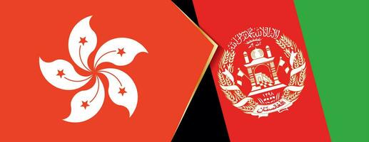 Hong kong et afghanistan drapeaux, deux vecteur drapeaux.