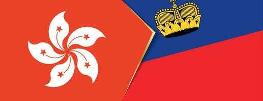 Hong kong et Liechtenstein drapeaux, deux vecteur drapeaux.