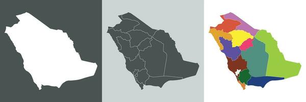 saoudien Saoudite carte. carte de saoudien Saoudite dans ensemble vecteur