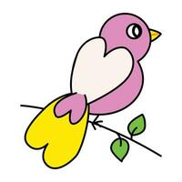 vecteur illustration de mignonne rose oiseau