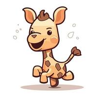 mignonne girafe personnage vecteur illustration. dessin animé girafe.