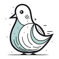 vecteur illustration de une pigeon. isolé sur une blanc Contexte.