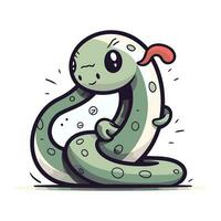 mignonne dessin animé serpent personnage. vecteur illustration isolé sur blanc Contexte.