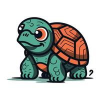 dessin animé tortue. vecteur illustration de une marrant dessin animé tortue.