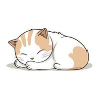 mignonne dessin animé chat isolé sur une blanc Contexte. vecteur illustration.