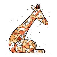 faible poly girafe isolé sur une blanc Contexte. vecteur illustration.
