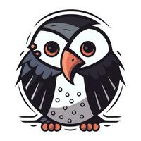 hibou dessin animé mascotte. vecteur illustration isolé sur blanc Contexte pour votre la toile site conception.