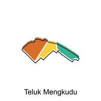 carte ville de teluk mengkudu haute détaillé illustration conception, monde carte pays vecteur illustration modèle