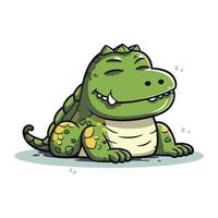 mignonne crocodile. vecteur illustration de une dessin animé crocodile.