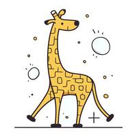 mignonne girafe. vecteur illustration dans plat linéaire conception style.