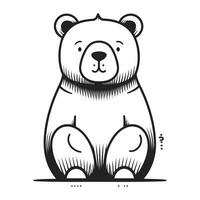 nounours ours. vecteur illustration de une ours sur une blanc Contexte.