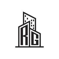 rg réel biens logo avec bâtiment style , réel biens logo Stock vecteur