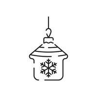 Noël jouets ligne icône. Noël de fête contour pictogramme ou signe, Noël fête ou Nouveau année cloche vecteur icône ou symbole avec vacances arbre décoration.