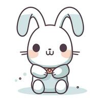 mignonne lapin dessin animé personnage vecteur illustration conception graphique plat style vecteur illustration