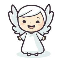 mignonne ange personnage vecteur illustration. dessin animé ange personnage conception.