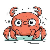 mignonne dessin animé Crabe personnage. vecteur illustration de une mer animal.