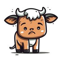 mignonne vache dessin animé personnage. vecteur illustration de une mignonne dessin animé vache.
