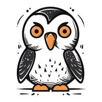 mignonne dessin animé hibou. vecteur illustration isolé sur une blanc Contexte.