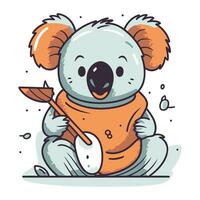 mignonne koala avec La Flèche. vecteur illustration dans dessin animé style.