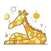 mignonne girafe. puéril vecteur illustration dans dessin animé style.