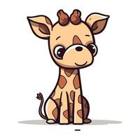 mignonne girafe dessin animé mascotte personnage vecteur illustration.