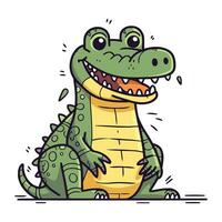 dessin animé crocodile. vecteur illustration de une mignonne crocodile.