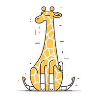 girafe. mignonne dessin animé animal. vecteur illustration pour votre conception