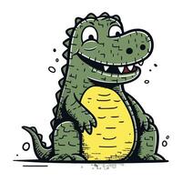 dessin animé crocodile. vecteur illustration de une marrant crocodile.