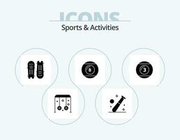 des sports et Activités glyphe icône pack 5 icône conception. icône de ligne. balle. salle de sport. criquet souches. criquet chauve souris vecteur