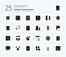 conception développement 25 solide glyphe icône pack comprenant développement. codage. développement. programmation. développement vecteur