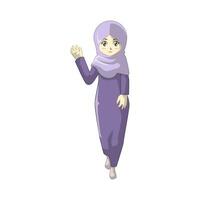 une femme portant musulman vêtements dans anime style vecteur