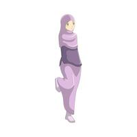 une femme portant musulman vêtements dans anime style vecteur