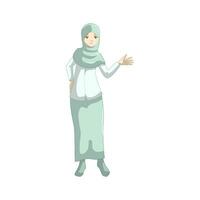 une femme portant musulman vêtements dans anime style vecteur