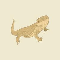 illustration de une marron lézard avec une longue queue vecteur