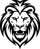 Lion - noir et blanc isolé icône - vecteur illustration