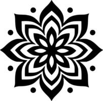 mandala - noir et blanc isolé icône - vecteur illustration