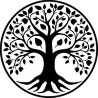 arbre - minimaliste et plat logo - vecteur illustration